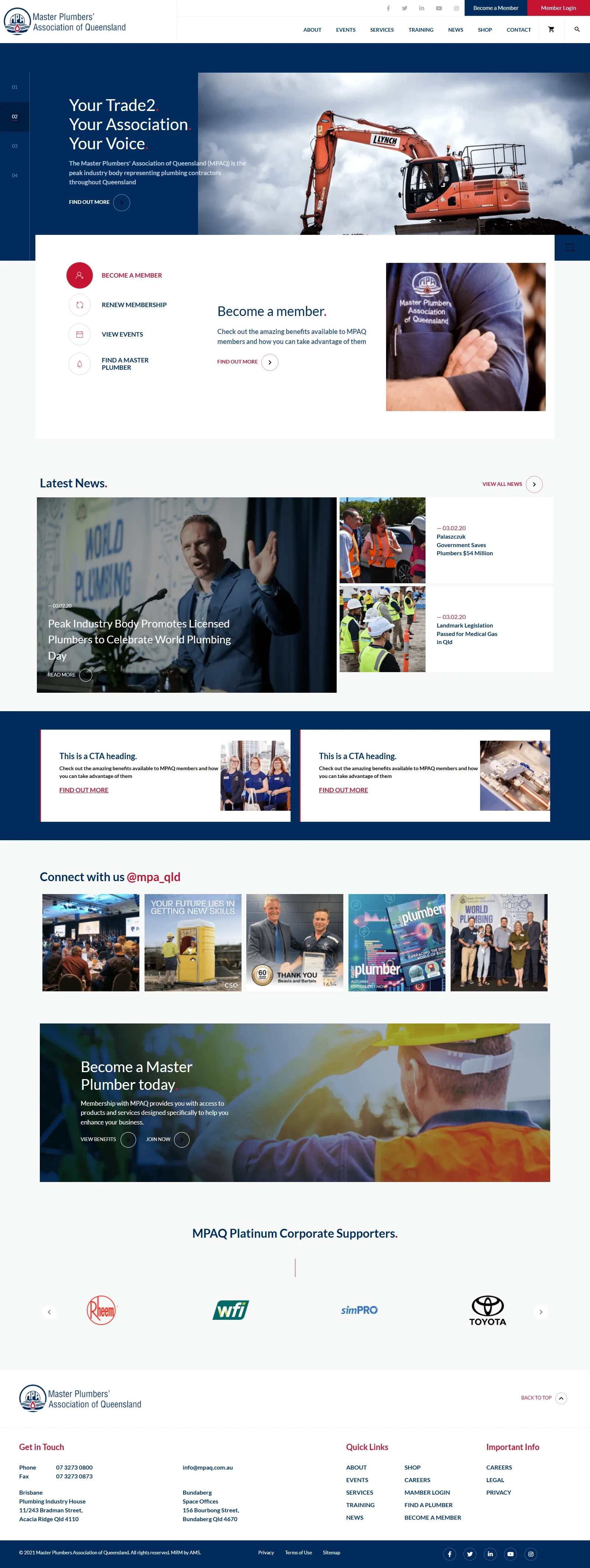 Master Plumbers Association website